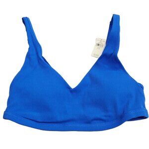NWT OFFLINE BY AERIE GOALS/STRETCH/MEDIUM SUPPORT RIBBED PLUNGE SPORTS BRA M $45